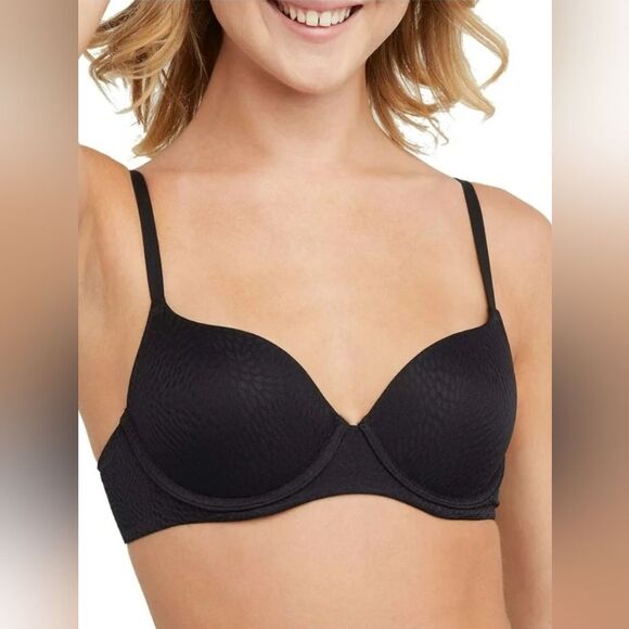NWT Hanes Comfort Flex Fit Easy Underwire T-shirt Bra Black MHG582 Size L+ - Picture 2 of 8